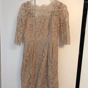 Milly beige lace cocktail dress
